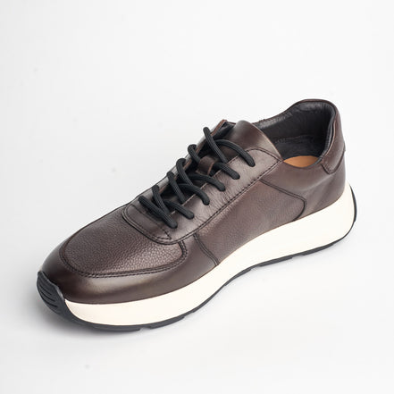 BB-002 DarkBrown - Leather Runner Sneaker - Bruno Bunker
