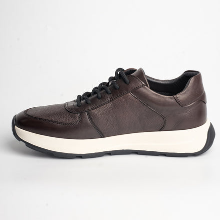 BB-002 DarkBrown - Leather Runner Sneaker - Bruno Bunker