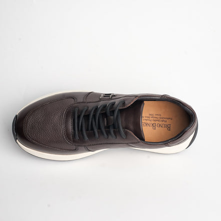 BB-002 DarkBrown - Leather Runner Sneaker - Bruno Bunker