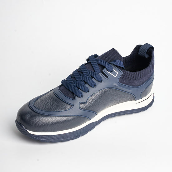 BB-003 Navy - Knit-Collar Tab Sneaker - Bruno Bunker