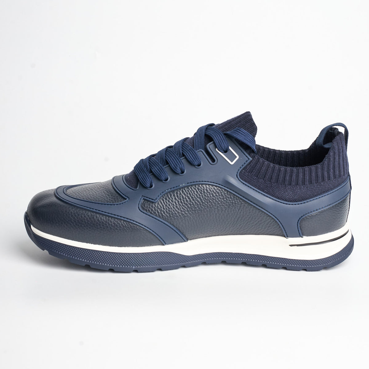 BB-003 Navy - Knit-Collar Tab Sneaker - Bruno Bunker