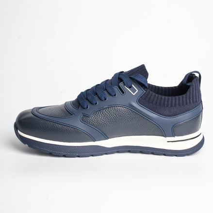 BB-003 Navy - Knit-Collar Tab Sneaker - Bruno Bunker
