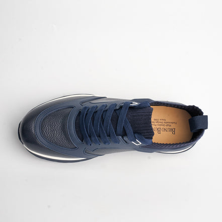 BB-003 Navy - Knit-Collar Tab Sneaker - Bruno Bunker