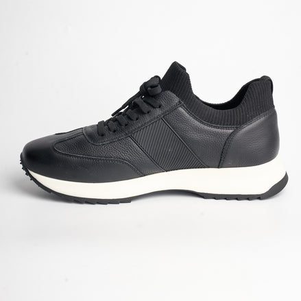 BB-004 Black - Knit-Collar Perforated Sneaker - Bruno Bunker