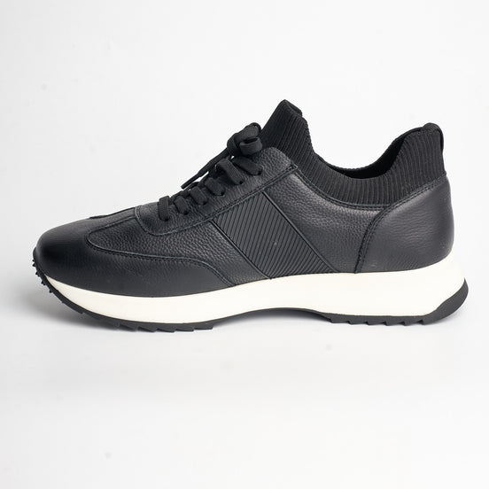 BB-004 Black - Knit-Collar Perforated Sneaker - Bruno Bunker
