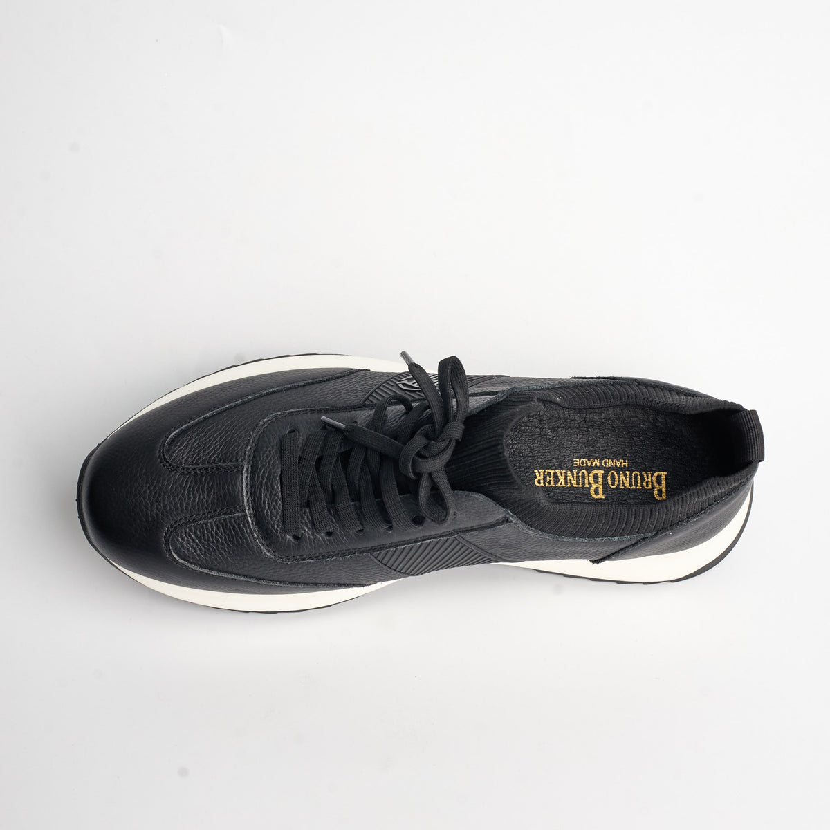 BB-004 Black - Knit-Collar Perforated Sneaker - Bruno Bunker