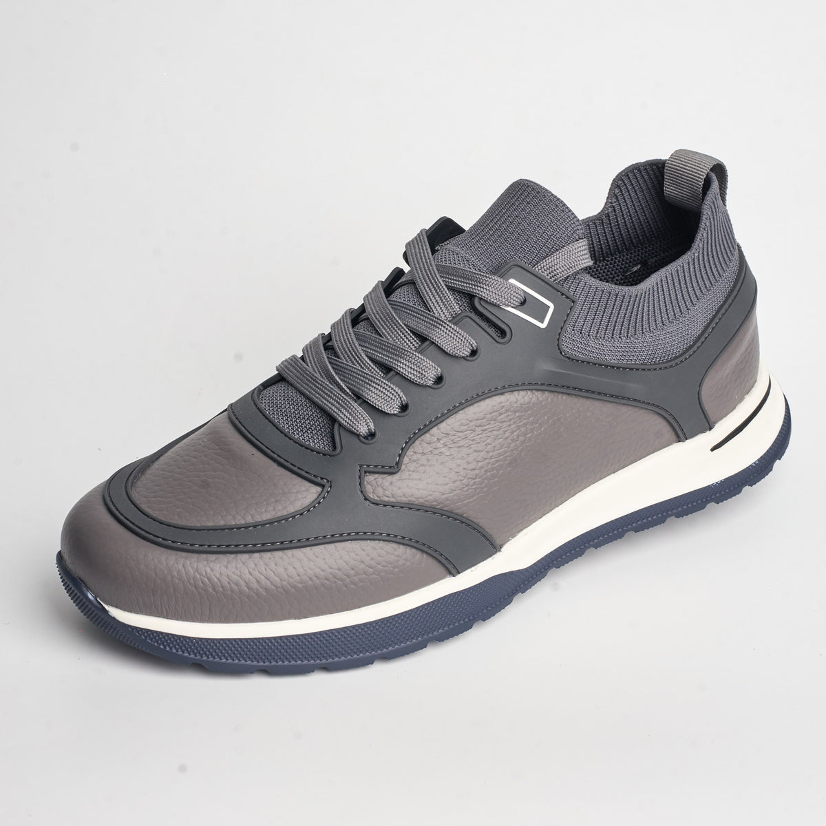 BB-007 Grey - Knit-Collar Runner Sneaker - Bruno Bunker