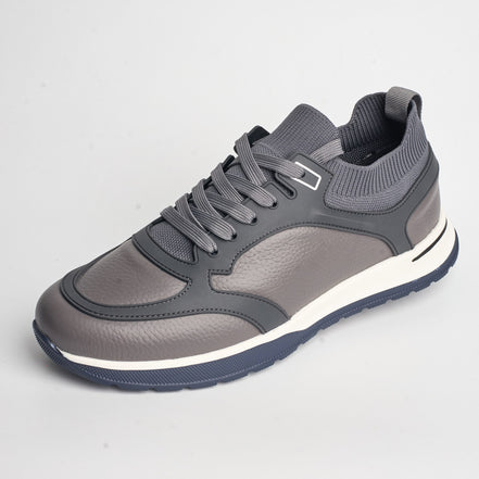 BB-007 Grey - Knit-Collar Runner Sneaker - Bruno Bunker