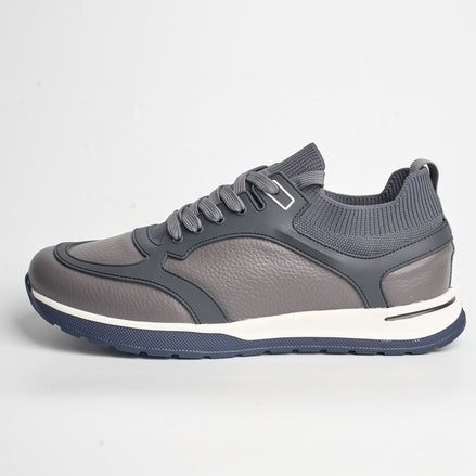 BB-007 Grey - Knit-Collar Runner Sneaker - Bruno Bunker