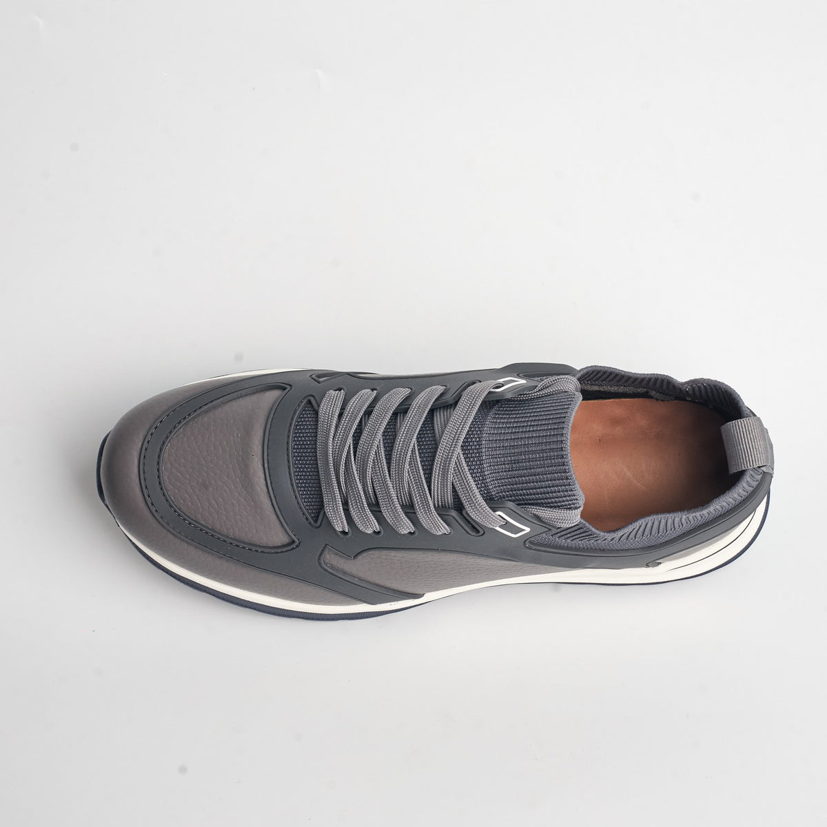 BB-007 Grey - Knit-Collar Runner Sneaker - Bruno Bunker