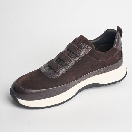BB-009 DarkBrown - Suede Elastic Slip-On - Bruno Bunker