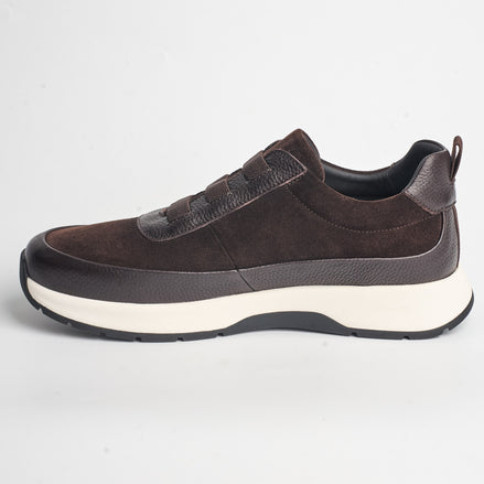 BB-009 DarkBrown - Suede Elastic Slip-On - Bruno Bunker