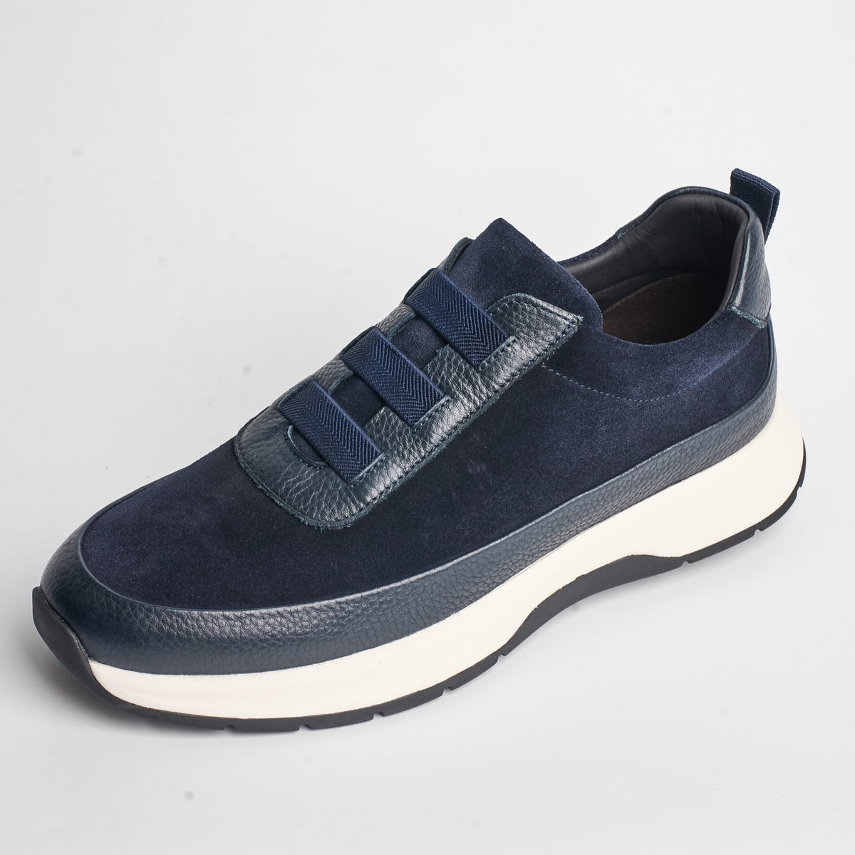 BB-009 Navy - Suede Elastic Slip-On - Bruno Bunker