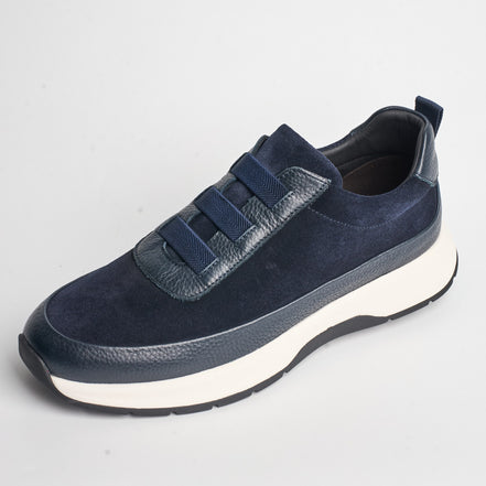 BB-009 Navy - Suede Elastic Slip-On - Bruno Bunker