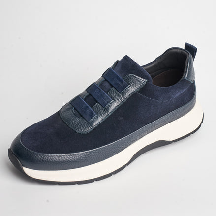 BB-009 Navy - Suede Elastic Slip-On - Bruno Bunker