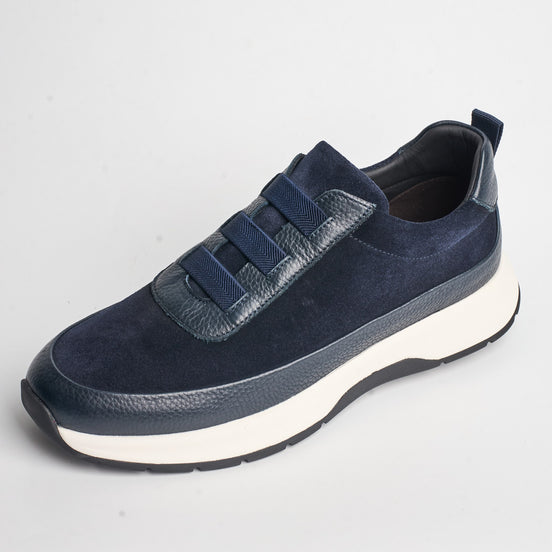 BB-009 Navy - Suede Elastic Slip-On - Bruno Bunker