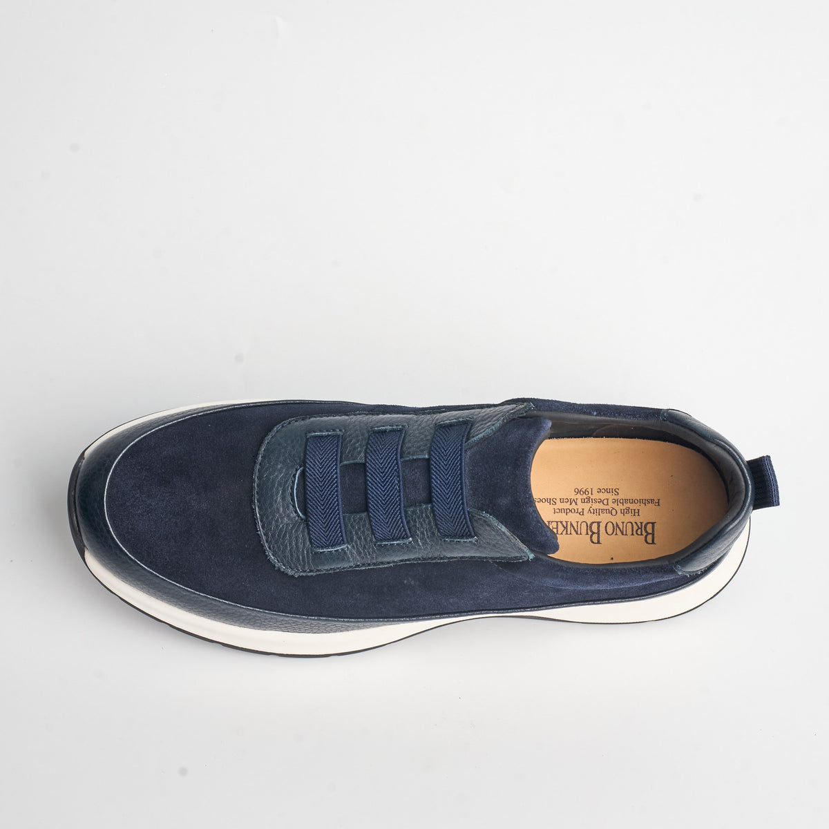 BB-009 Navy - Suede Elastic Slip-On - Bruno Bunker