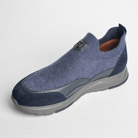 BB-014 Navy - Knit Suede Slip-On - Bruno Bunker