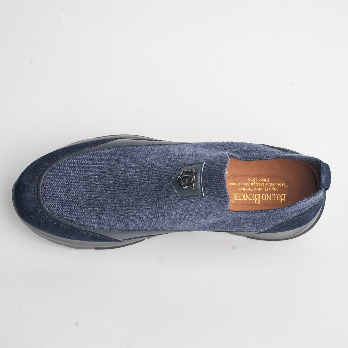BB-014 Navy - Knit Suede Slip-On - Bruno Bunker
