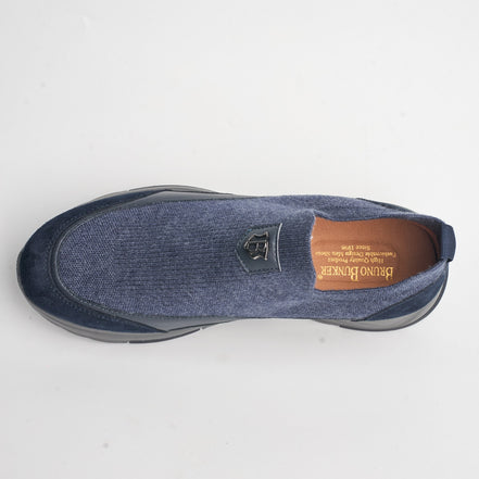 BB-014 Navy - Knit Suede Slip-On - Bruno Bunker