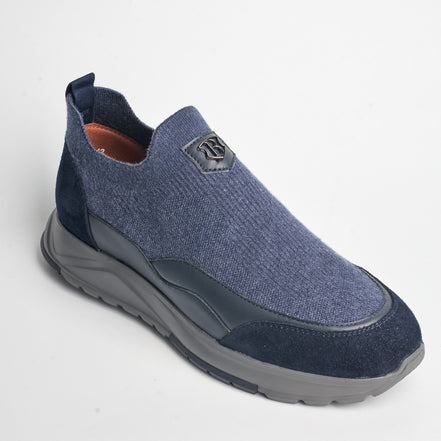 BB-014 Navy - Knit Suede Slip-On - Bruno Bunker