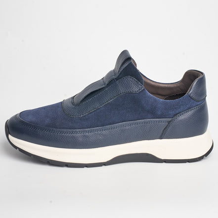 BB-015 Navy - Suede & Leather Slip-On - Bruno Bunker