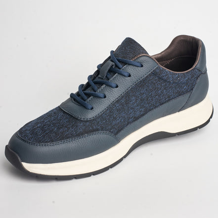 BB-018 Navy - Tweed Low-Top Runner - Bruno Bunker