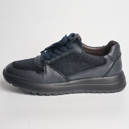BB-019 Navy - Tweed Flat Sneaker - Bruno Bunker