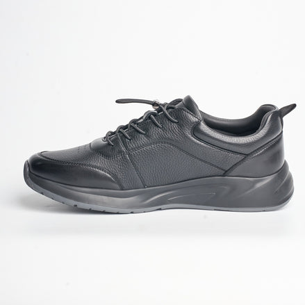 BB-025 Black - Chunky Pebbled-Leather Sneaker - Bruno Bunker