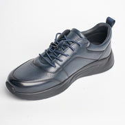 BB-025 Navy - Chunky Pebbled-Leather Sneaker - Bruno Bunker