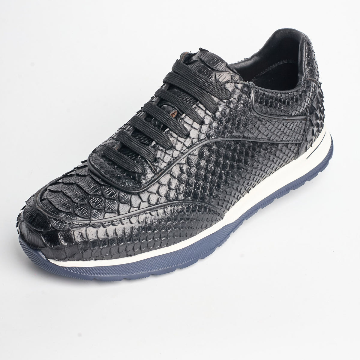 BB-026 Black - Snake-Pattern Runner Sneaker - Bruno Bunker