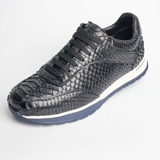 BB-026 Black - Snake-Pattern Runner Sneaker - Bruno Bunker