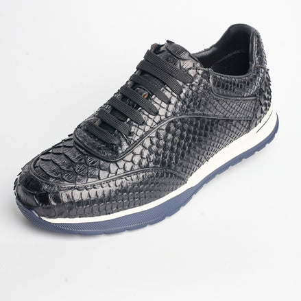 BB-026 Black - Snake-Pattern Runner Sneaker - Bruno Bunker