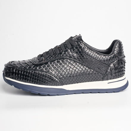 BB-026 Black - Snake-Pattern Runner Sneaker - Bruno Bunker