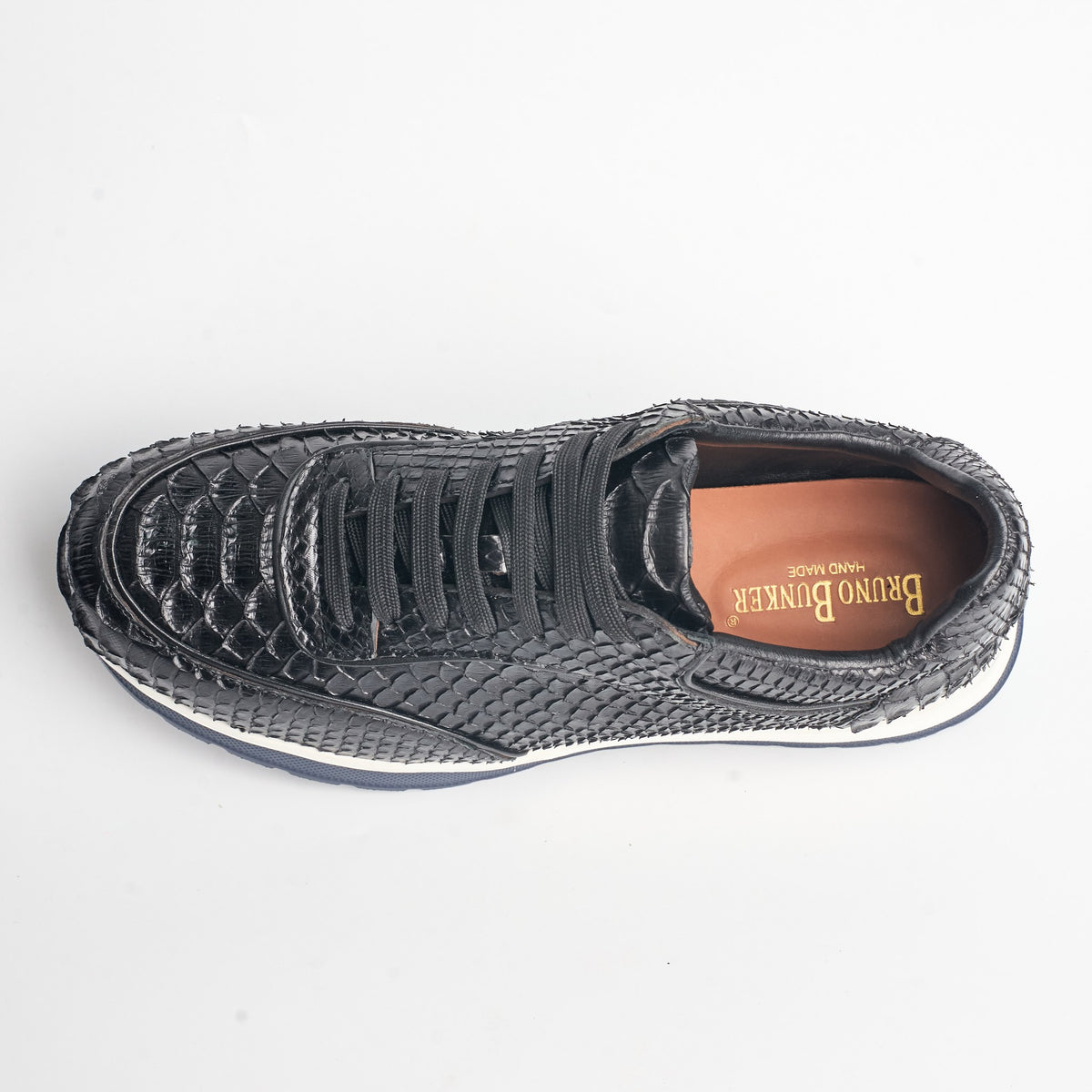 BB-026 Black - Snake-Pattern Runner Sneaker - Bruno Bunker