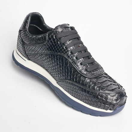 BB-026 Black - Snake-Pattern Runner Sneaker - Bruno Bunker