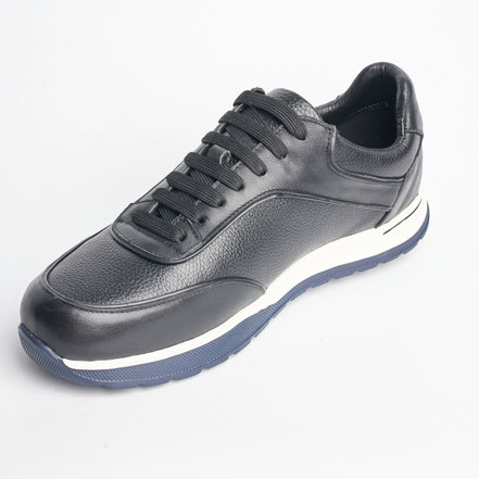 BB-027 Black - Leather Runner Sneaker - Bruno Bunker
