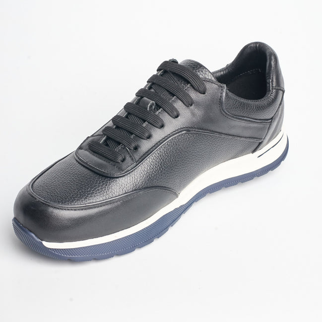 BB-027 Black - Leather Runner Sneaker - Bruno Bunker