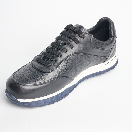 BB-027 Black - Leather Runner Sneaker - Bruno Bunker