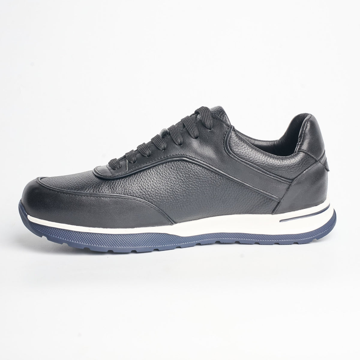 BB-027 Black - Leather Runner Sneaker - Bruno Bunker