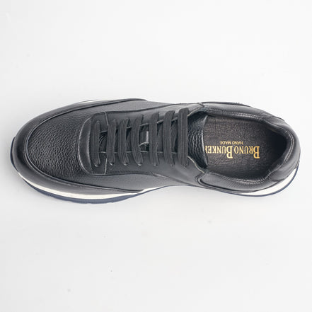 BB-027 Black - Leather Runner Sneaker - Bruno Bunker