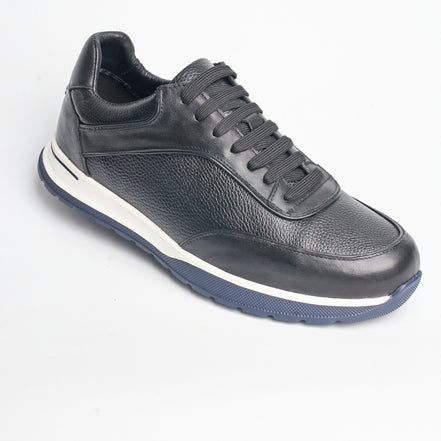 BB-027 Black - Leather Runner Sneaker - Bruno Bunker