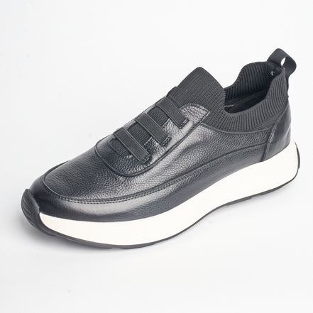 BB-028 Black - Knit Elastic Slip-On Sneaker - Bruno Bunker