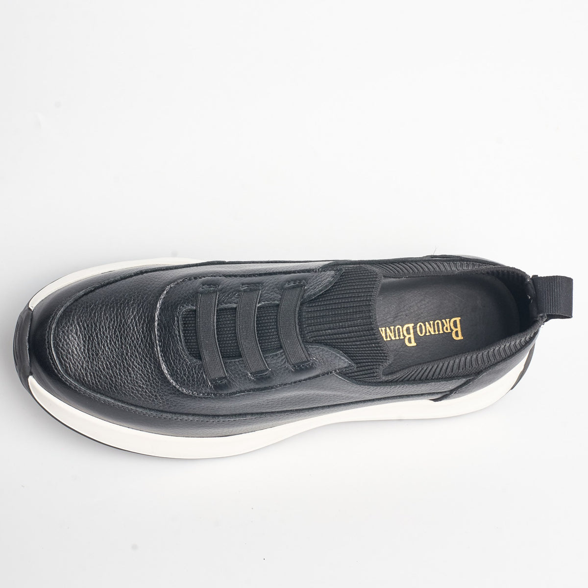 BB-028 Black - Knit Elastic Slip-On Sneaker - Bruno Bunker