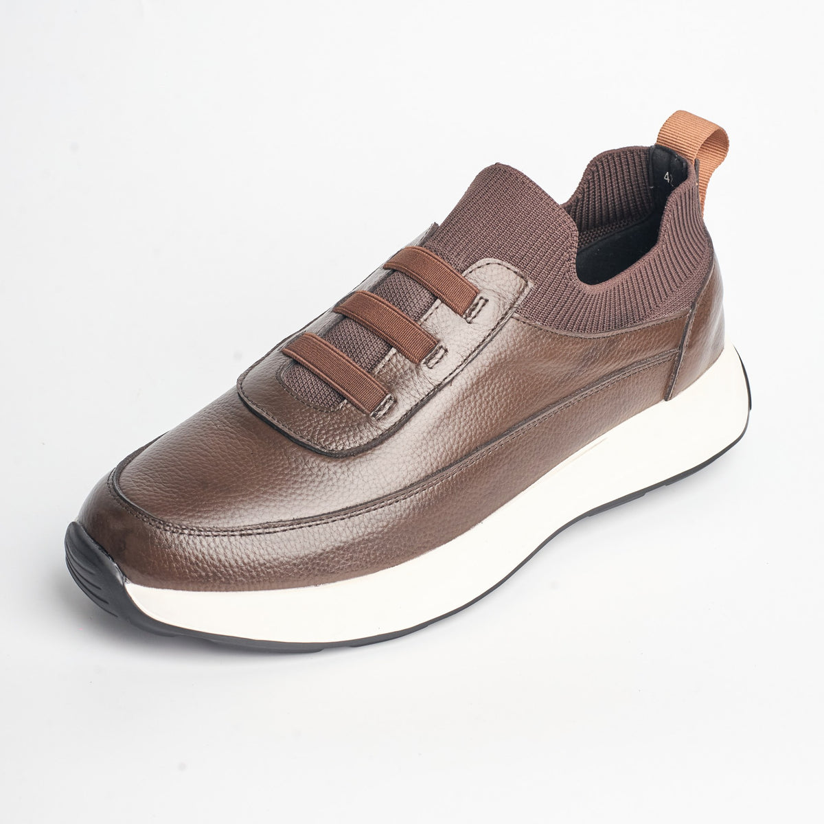BB-028 Brown - Knit Elastic Slip-On Sneaker - Bruno Bunker