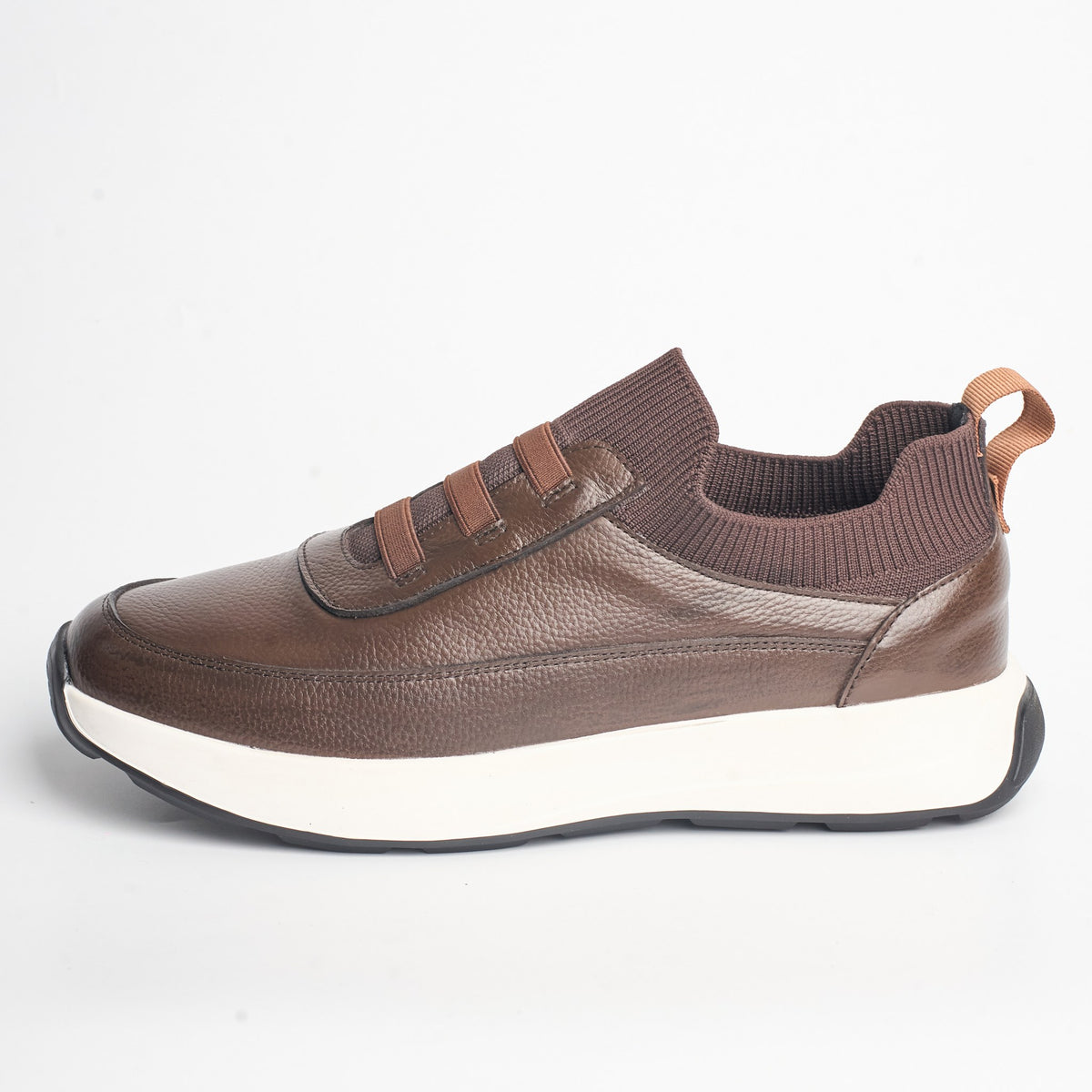 BB-028 Brown - Knit Elastic Slip-On Sneaker - Bruno Bunker