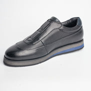 BB-035 Black GreySole - Hidden-Lace Leather Derby - Bruno Bunker