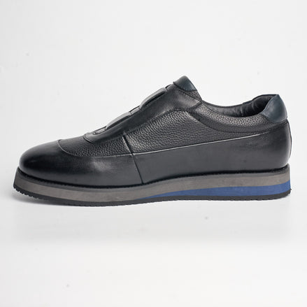 BB-035 Black GreySole - Hidden-Lace Leather Derby - Bruno Bunker