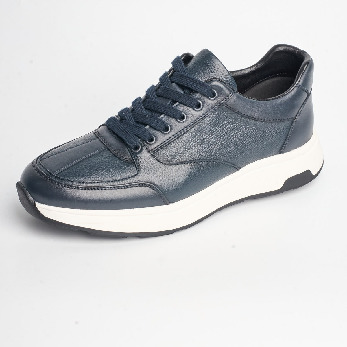 BB-036 Navy - Seam-Detail Lace Sneaker - Bruno Bunker