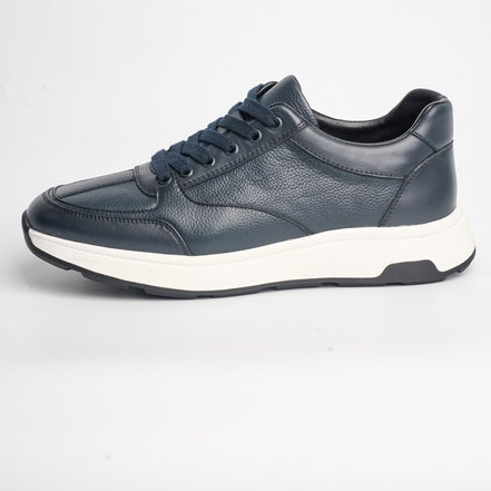 BB-036 Navy - Seam-Detail Lace Sneaker - Bruno Bunker